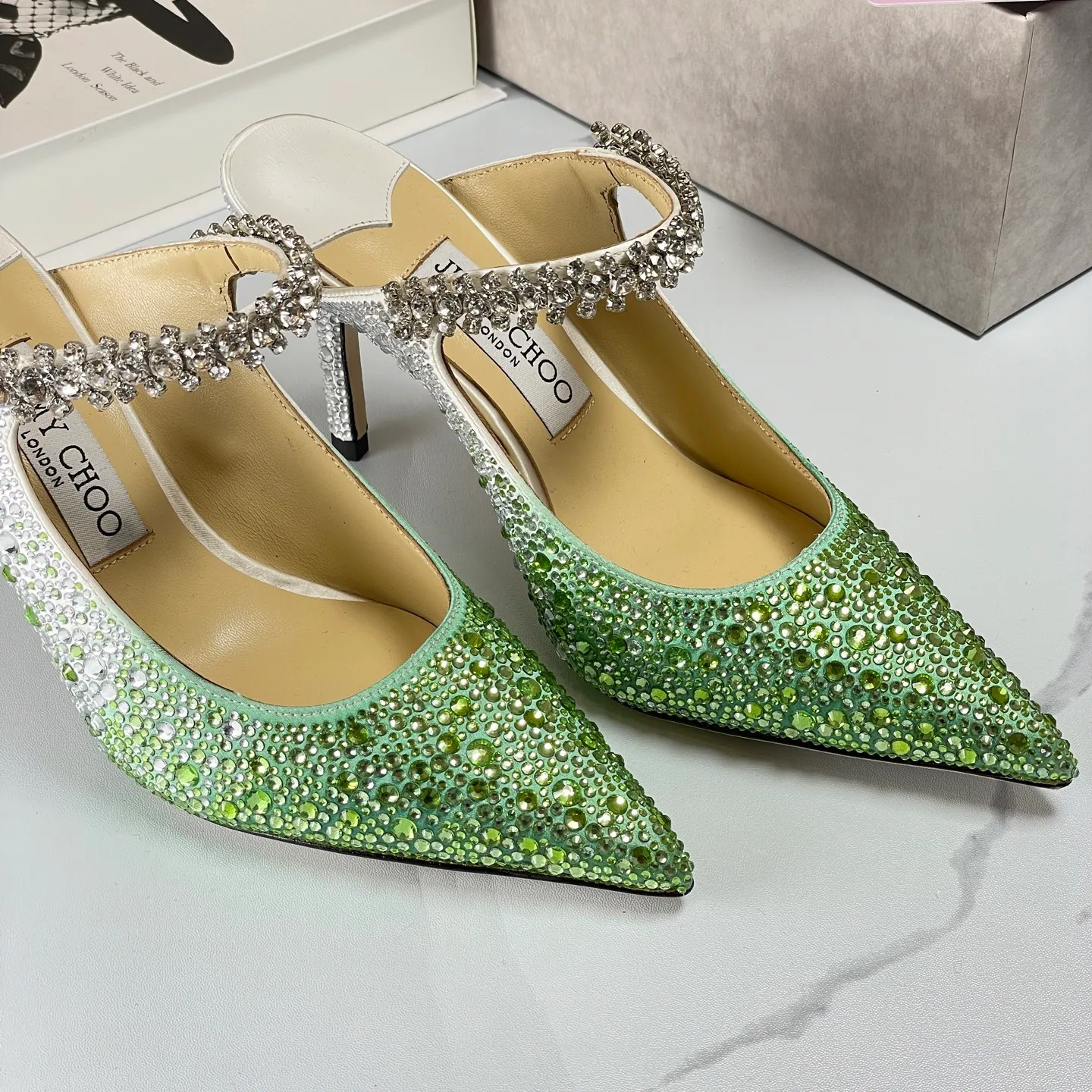 👟👟Ex-factory price 680👟👟 Jimmy Choo BING 65 diamond high heels 35-40 (41 42 43 customized)